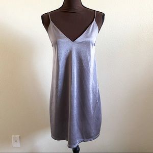 Silver Zara Satin Slip Dress Size Size M